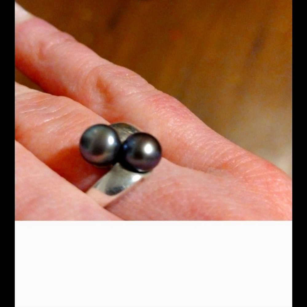 Rare, Real Tahitian Black Pearl Ring from the beautiful waters of Thailand